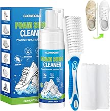 Shoe Cleaner, 200ml White Shoe Cleaning Kit with Brush & Towel | Sneaker Cleaner Foam Removes Dirt & Stain for Tennis Shoe, PU Leather