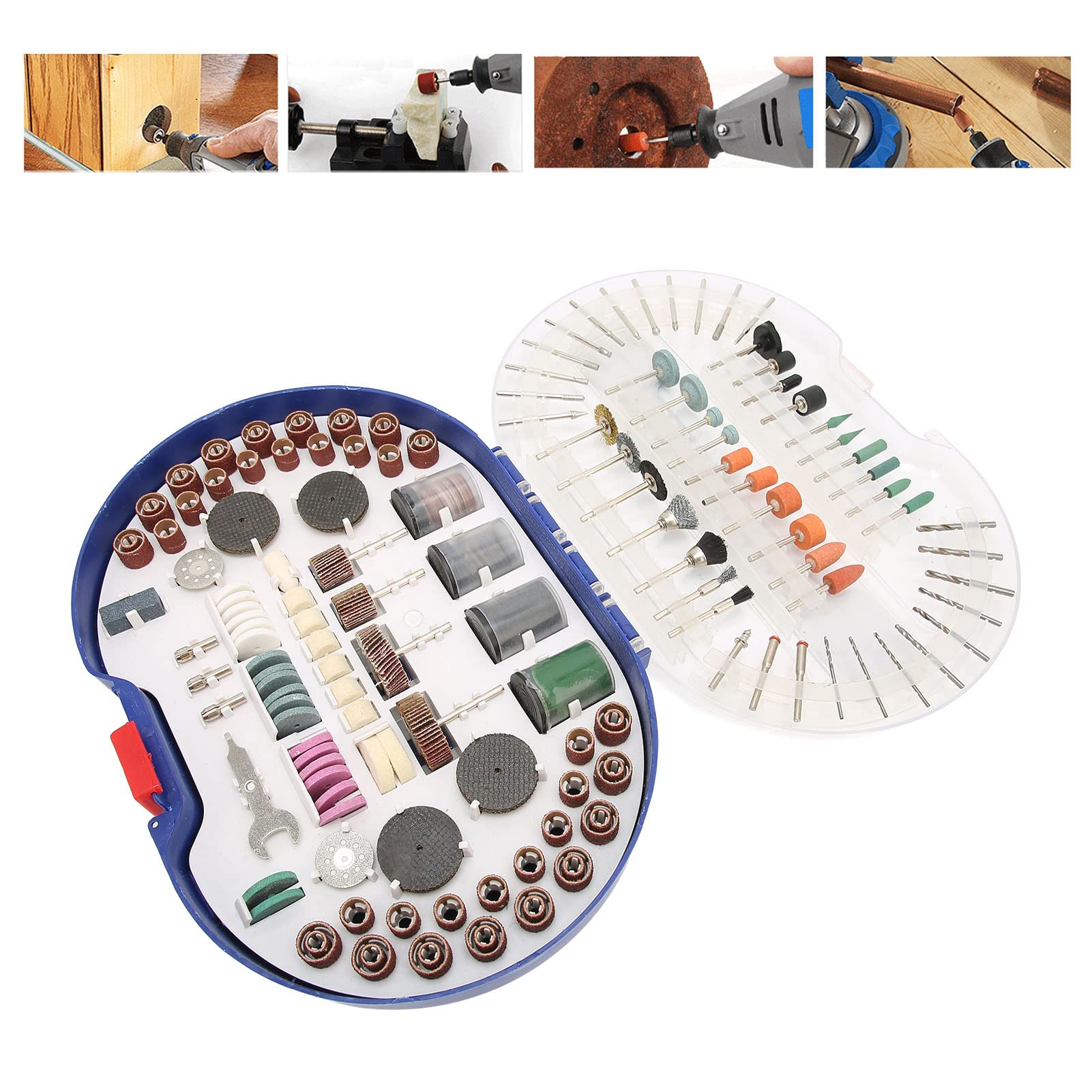 276pcs Kit de accesorios de herramientas rotativas 1/8in Shank Establecido para proyectos de mejoras para el hogar