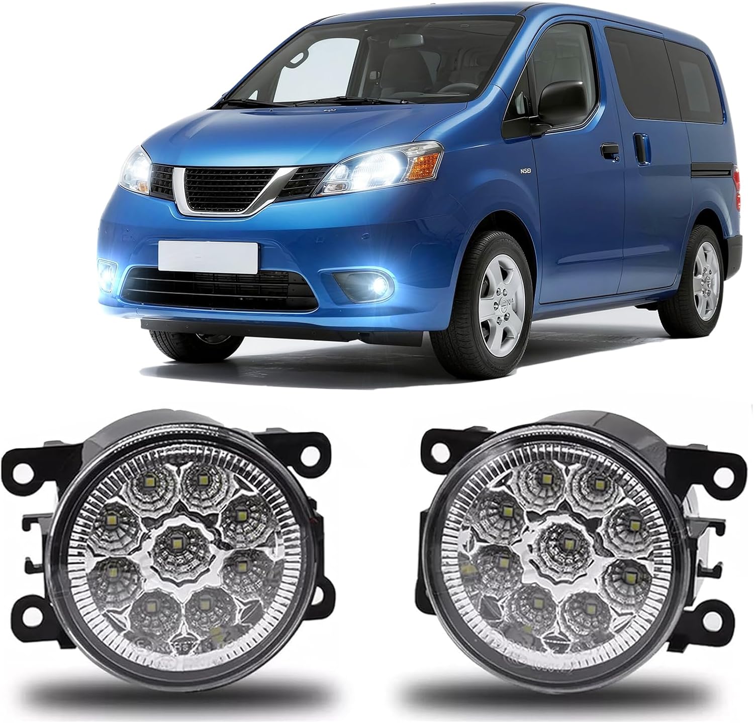 Fog Light Bulb 3.5 Inch Pair LED Bumper Fog Light Driving Lamp Clear Lens For Nissan NV200 2010-2019,6000k,Pack of 2