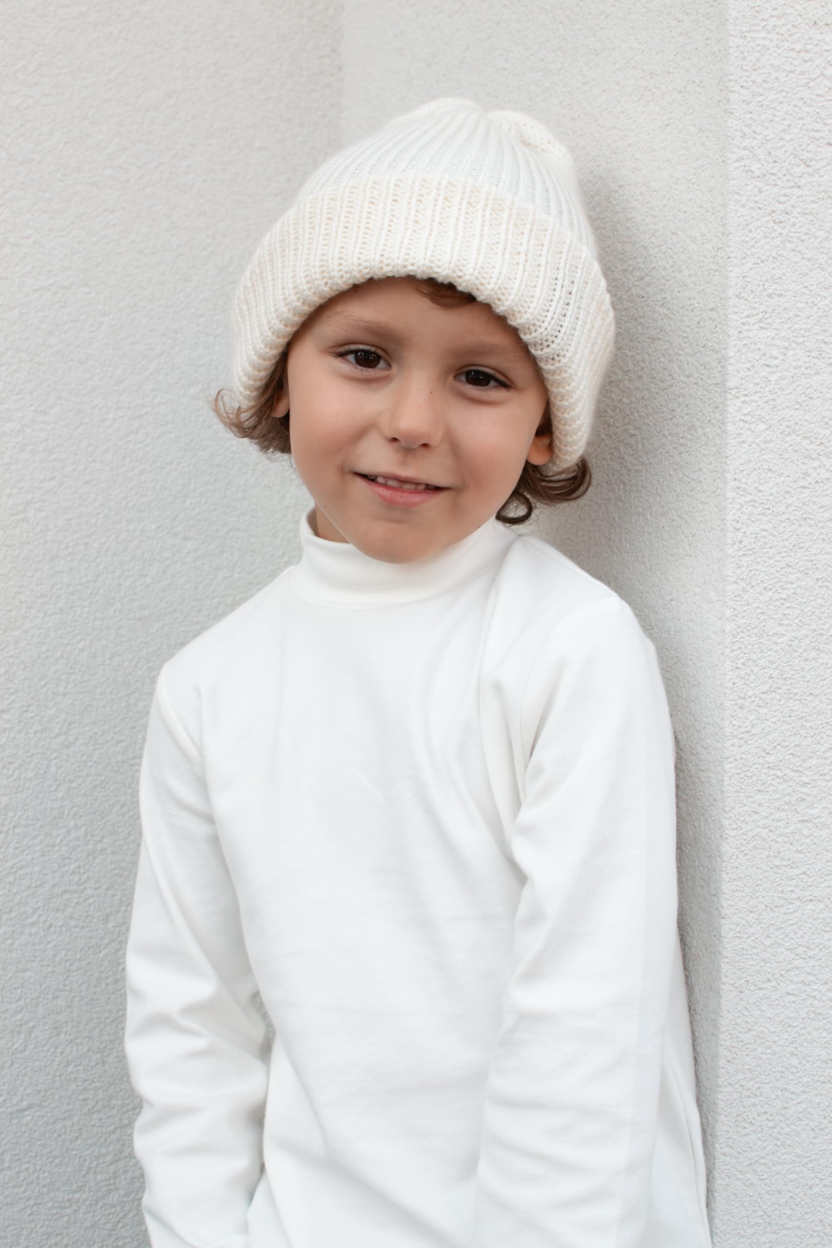 Volunboy Lot de 3 Hauts Col Montant Manches Longues Bébé Enfant (1-6 Ans), Coton Souple sous-Couche Thermique T-Shirt