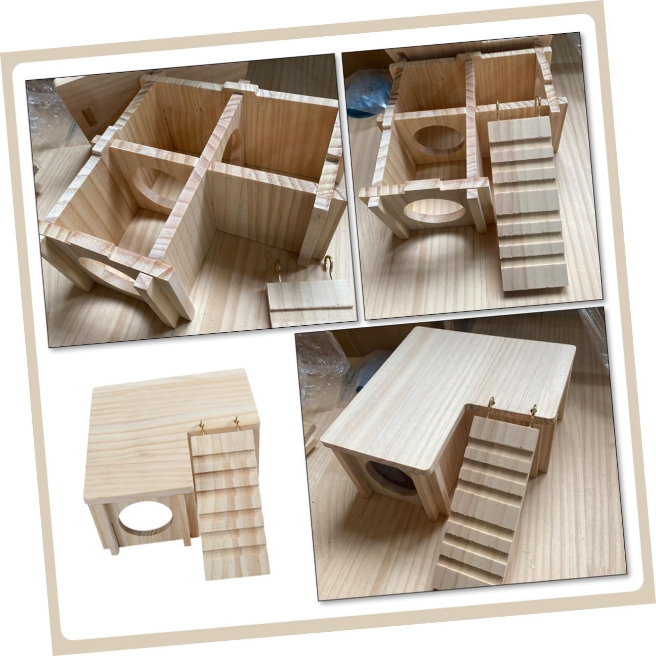 Hamster Habitat Guinea Pig Hide House Mouse Hide House Wooden Hamster Cabin Pet Tooth Grinding Toy
