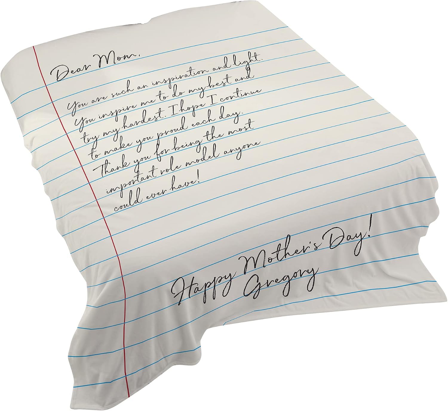 Personalization Universe Letter to Mom Personalized 60" x 80" Sherpa Blanket, Gift for Her