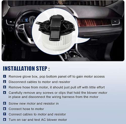 Miniatura 7 de Reemplazo del ventilador del motor del ventilador de CA para Jeep Grand Cherokee 2011-2019, Dodge Grand Caravan 2008-2020, Chrysler Town and Country