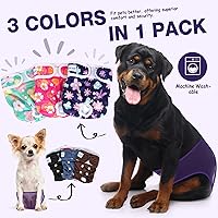 Vista 81 de Pet Soft Washable Female Diapers (3 Pack) Female Dog Diapers, Comfort Reusable Doggy Diaper for Girl Dog in Period Heat (Sprightly, XS)