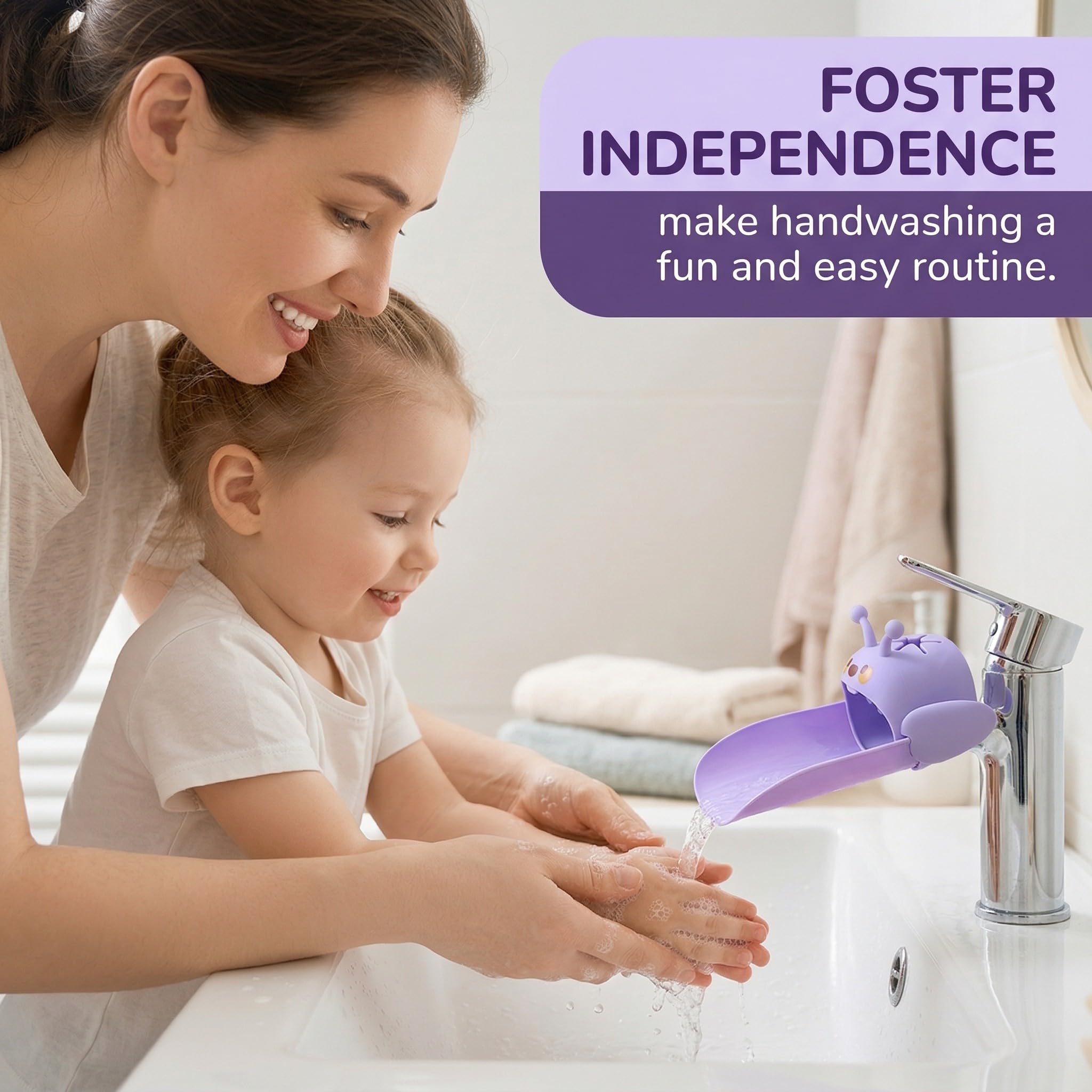 2 Pezzi Estensione Rubinetto Bambini con Design Ape, Prolunga Silicone per Rubinetto per Lavabo, Lavandino e Cucina