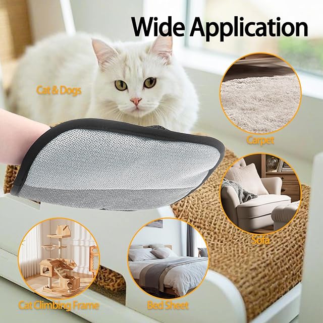 Foto 5 de 7 de WLICCHS 2 guantes para eliminar el pelo de animales, guantes estáticos transpirables para depilación