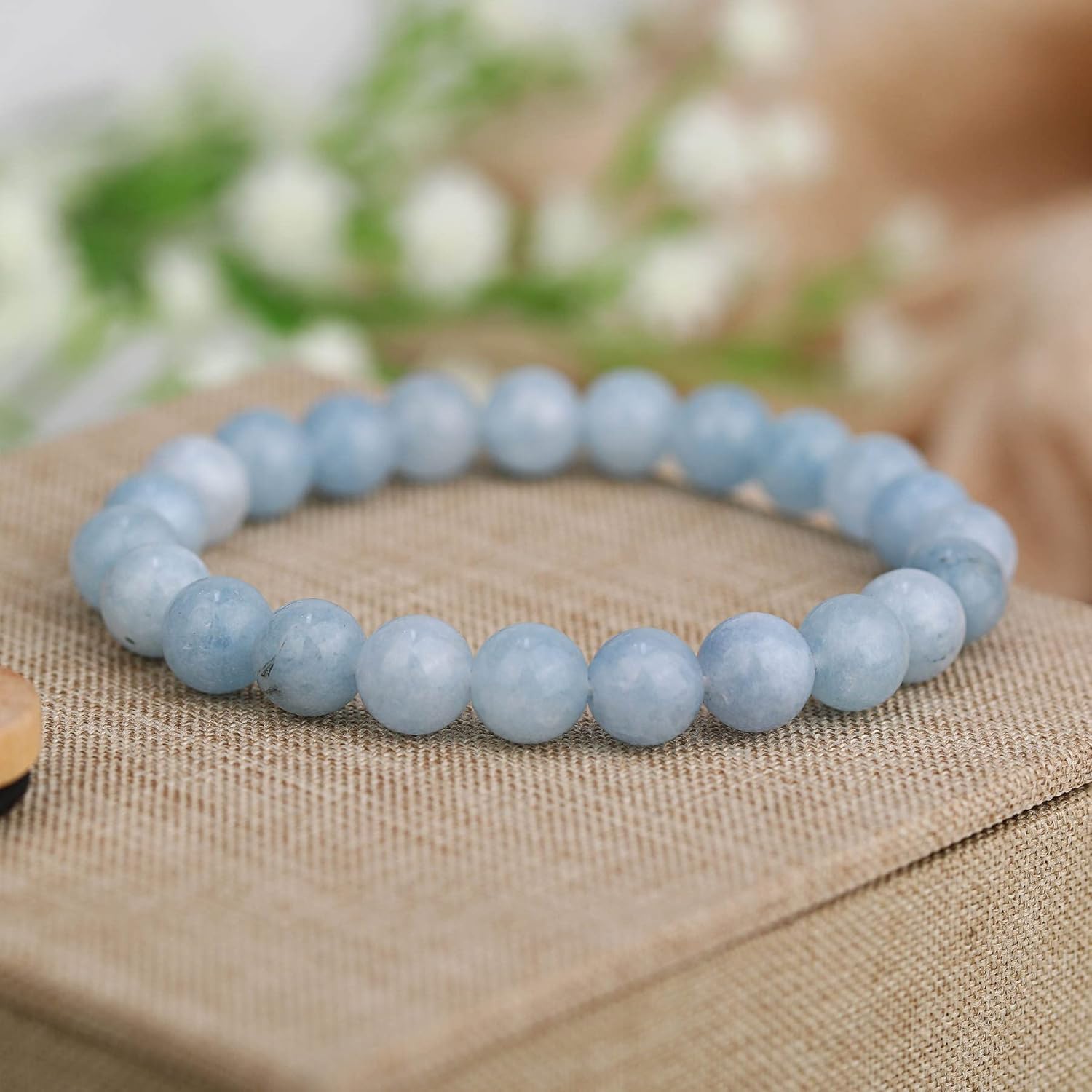 Crystal Vibe Natural Aquamarine Bracelet - Bring Positive Energy - Healing Stone Aquamarine Crystal Bracelet for Everlasting Joy - Image 2