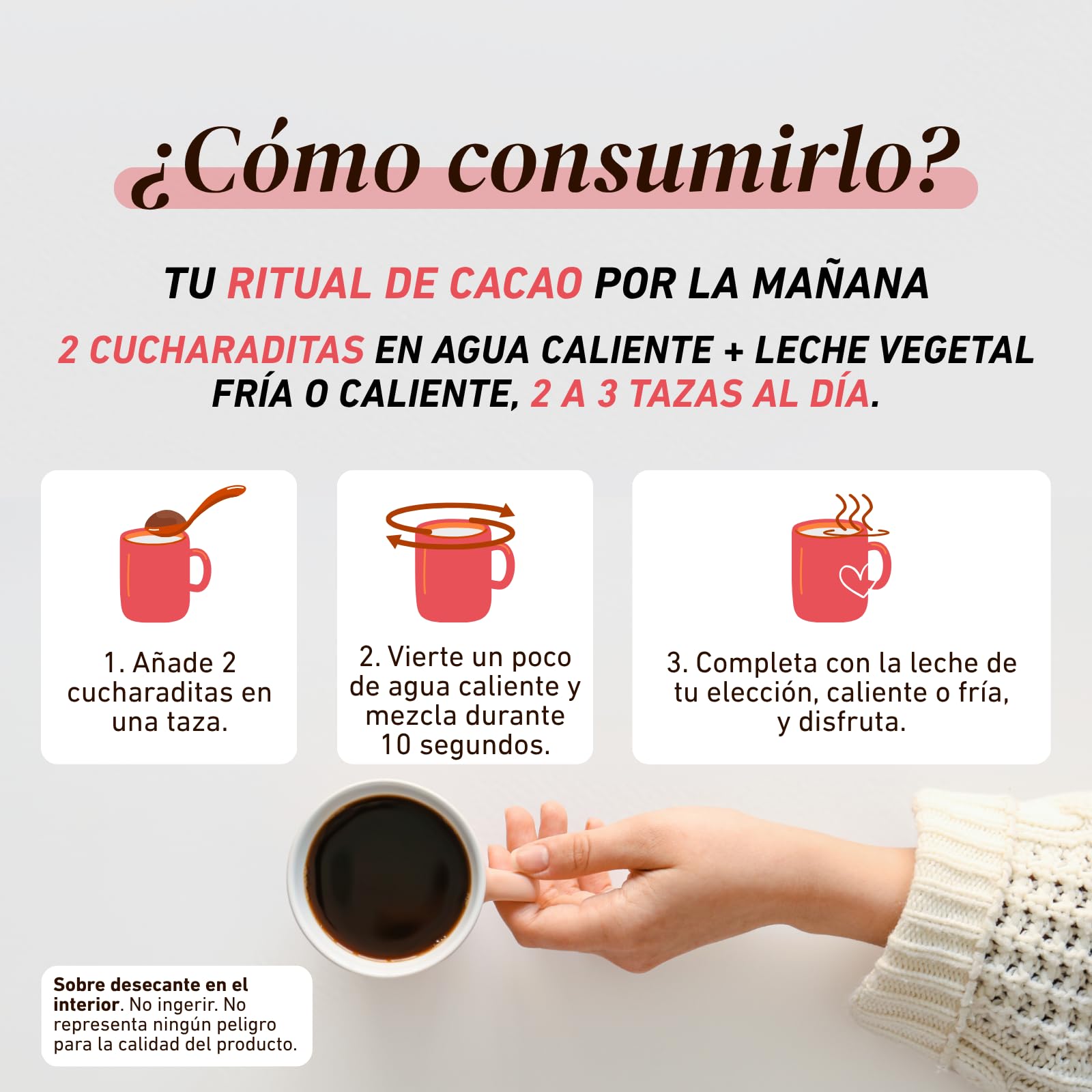 French Mush BOOST Cacao con Hongos Adaptógenos Ecológicos: Lion’s Mane, Cordyceps y Guaraná - Energía, Concentración y Digestión - Alternativa Vegetal al Café Soluble - Fabricado en Francia - 20 Dosis