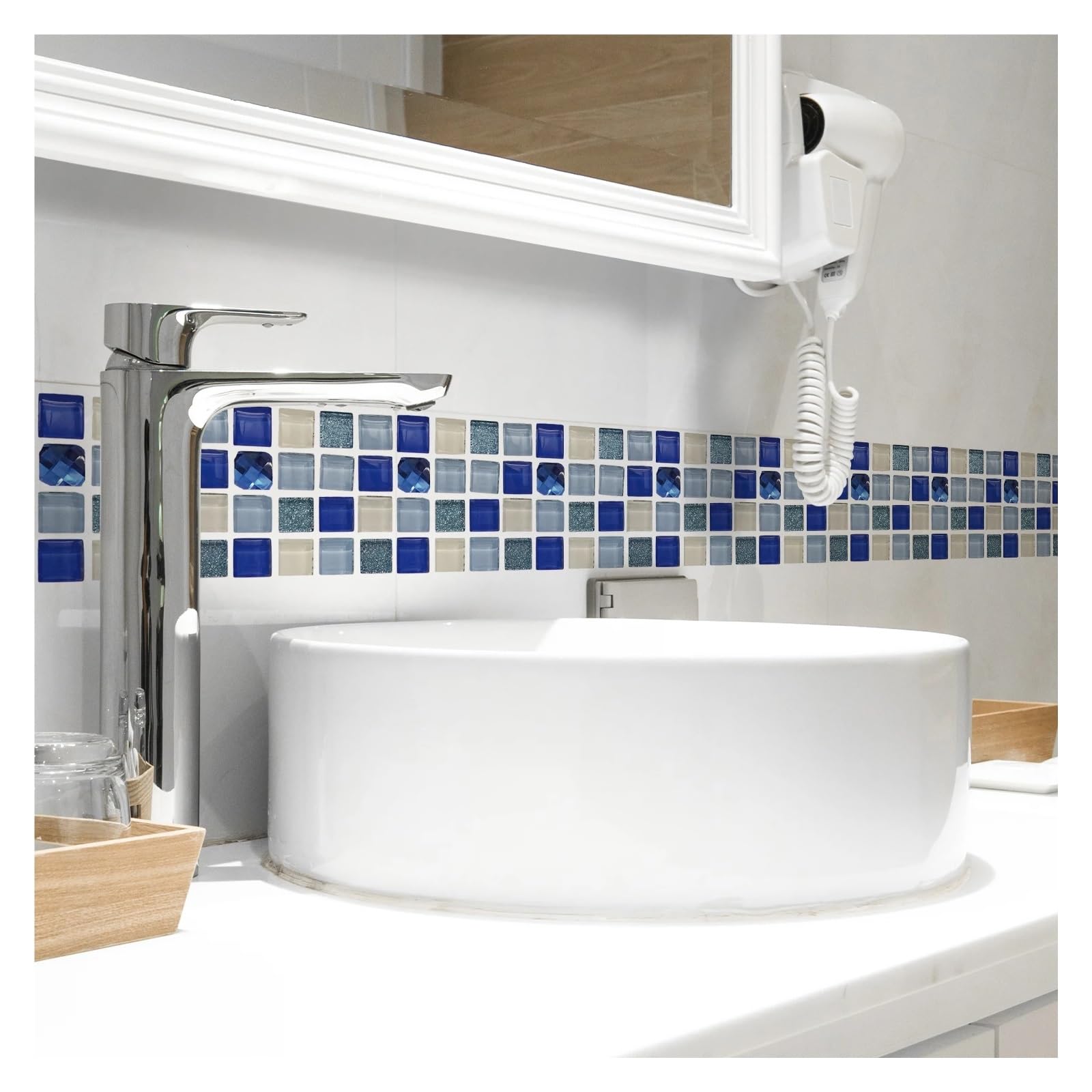 LCKKJHG Wallpaper Borders Self Adhesive 10x200cm Tile Wall Sticker Self Adhesive Border Bathroom Kitchen Waistline Skirting Board(Color 86)