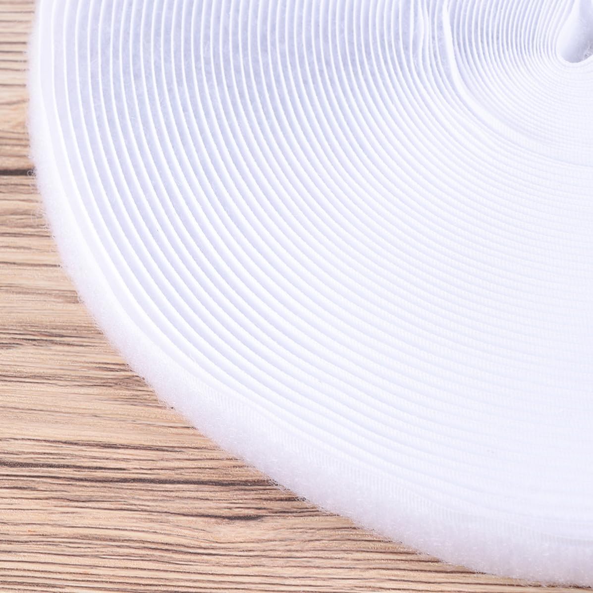 White Self Adhesive Loop Tape Roll 25 Meters Polyester