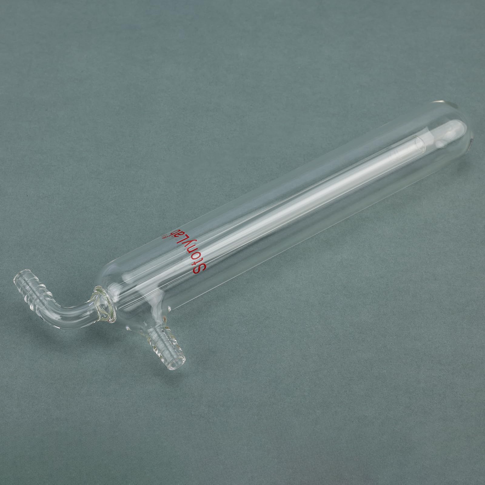 stonylab Einteilige Gerade Glas-Vakuum-Kaltfalle, 225 mm Länge, 10 mm Gezackter Schlauchanschluss, G3.3 Borosilikatglas, zum Kondensieren und Auffangen Flüchtiger Gase in Laborexperimenten
