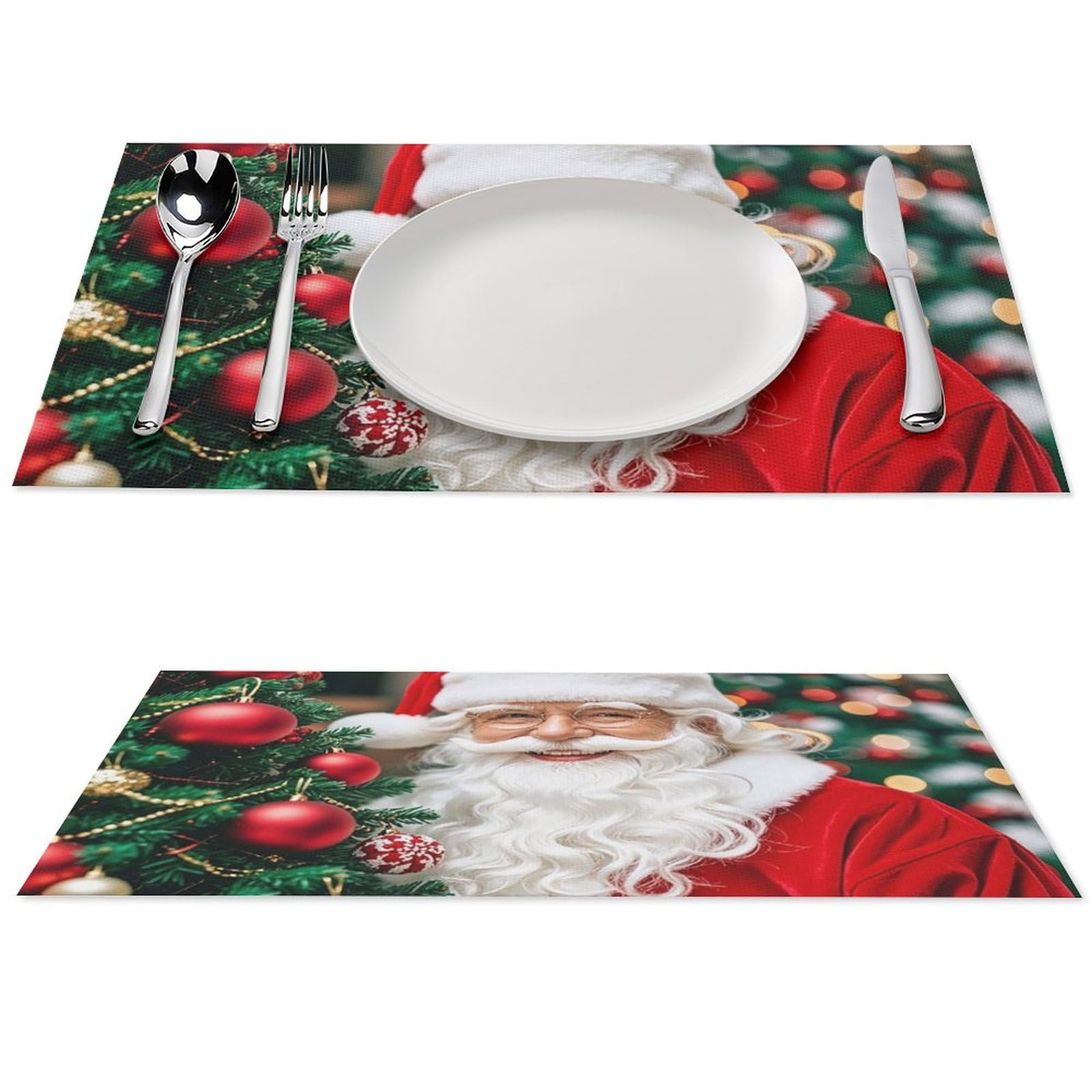 Set de table Noël pour terrasse et salle à manger : lot de 4 protège-tables lavables en PVC