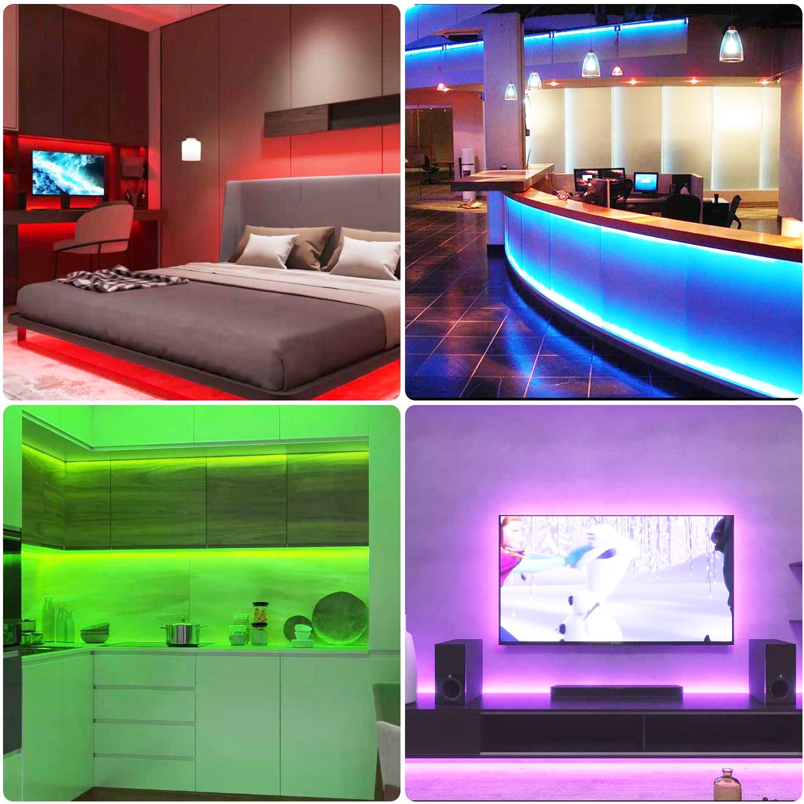 10M WiFi Striscia LED RGB COB luminosa LED, 24V Striscia LED COB RGB dimmerabile con telecomando e alimentatore, striscia luminosa LED ad alta densità 576LEDs/M,compatibile con Alexa, Google home