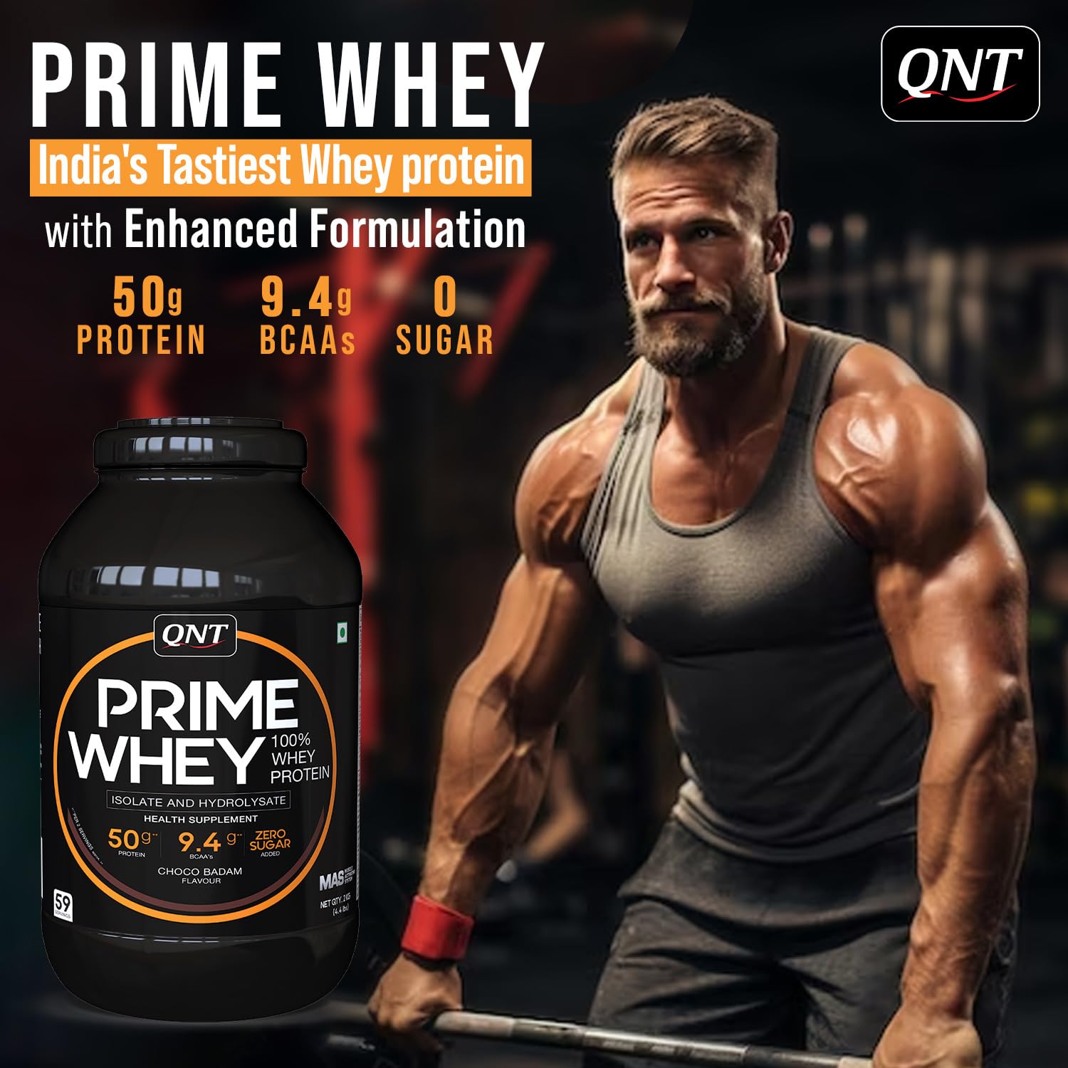 QNT Prime Whey Protein Powder | Coffee, 1 Serving Sachet | Triple Blend of Whey Isolate, Concentrate & Hydrolysate | 25g Protein, 5.8g BCAA per Scoop | Best Whey Protein Powder for Men & Women — Amazon image 4