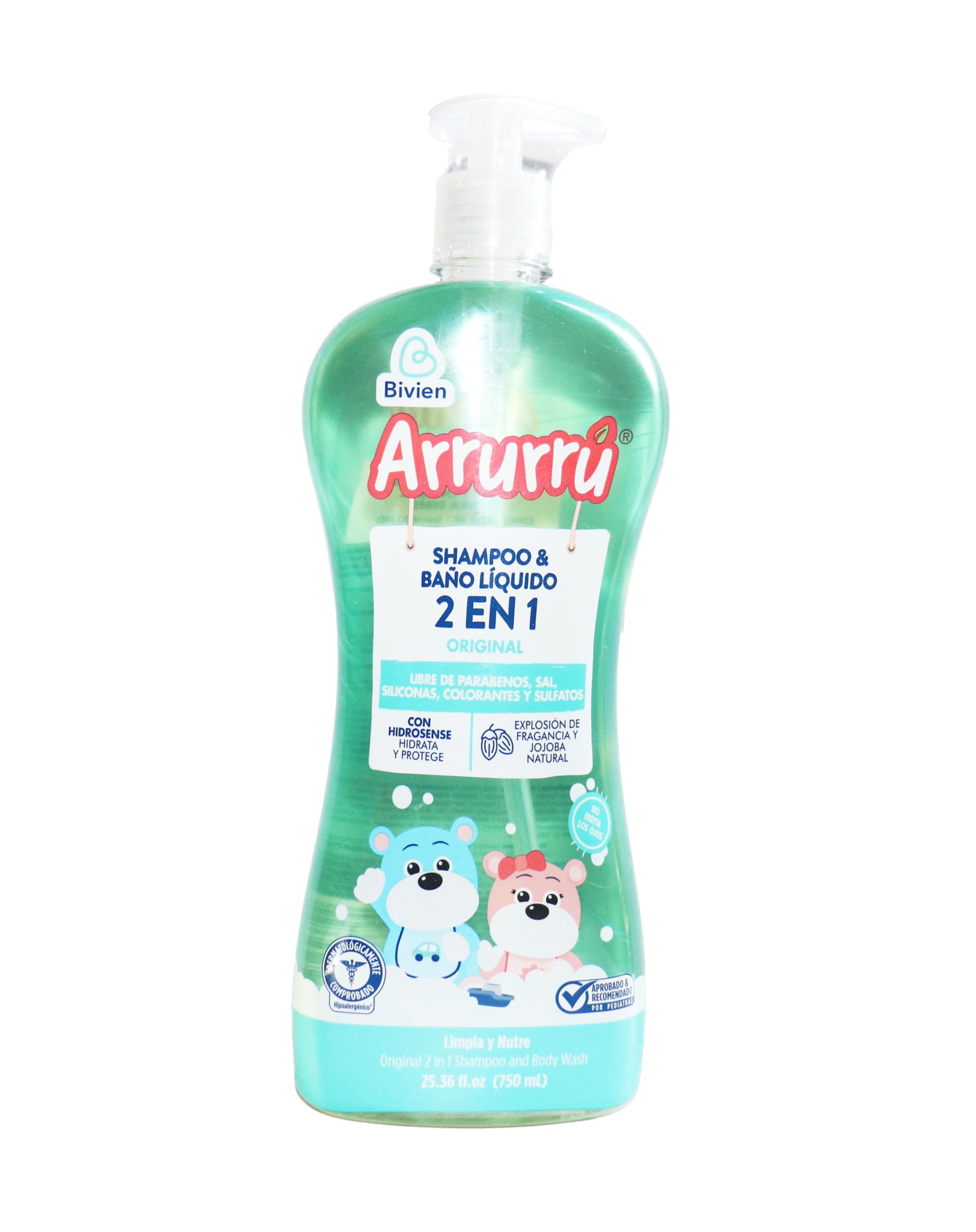 Arrurru Shampoo y bano liquido 2 en 1/ Arrurru shampoo and body liquid soap 2 in 1/25.36 oz. 750 ml