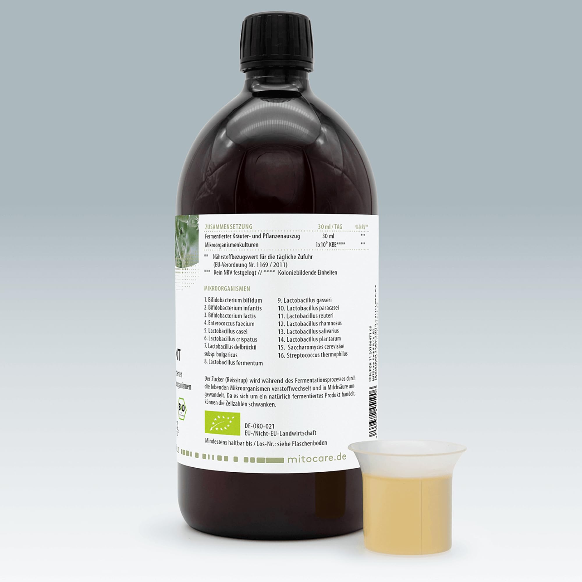 MITOcare Bitterferment - Fermentationsgetränk mit 10 bitterstoffgeprägte Kräuter und Pflanzenstoffe: Löwenzahn & Reishi - vegan - Monatspackung - Bio Qualität - Produziert in Deutschland