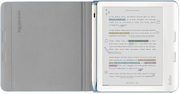 Kobo Libra Color SleepCover Kılıf | Dusk Blue Stylus Dizüstü Bilgisayar | Uyku/Uyanma Teknolojisi | Dahili 2 Yönlü Stand | Vegan Deri | 7 inç Kobo Libra Renkli eOkuyucu ile Uyumlu
