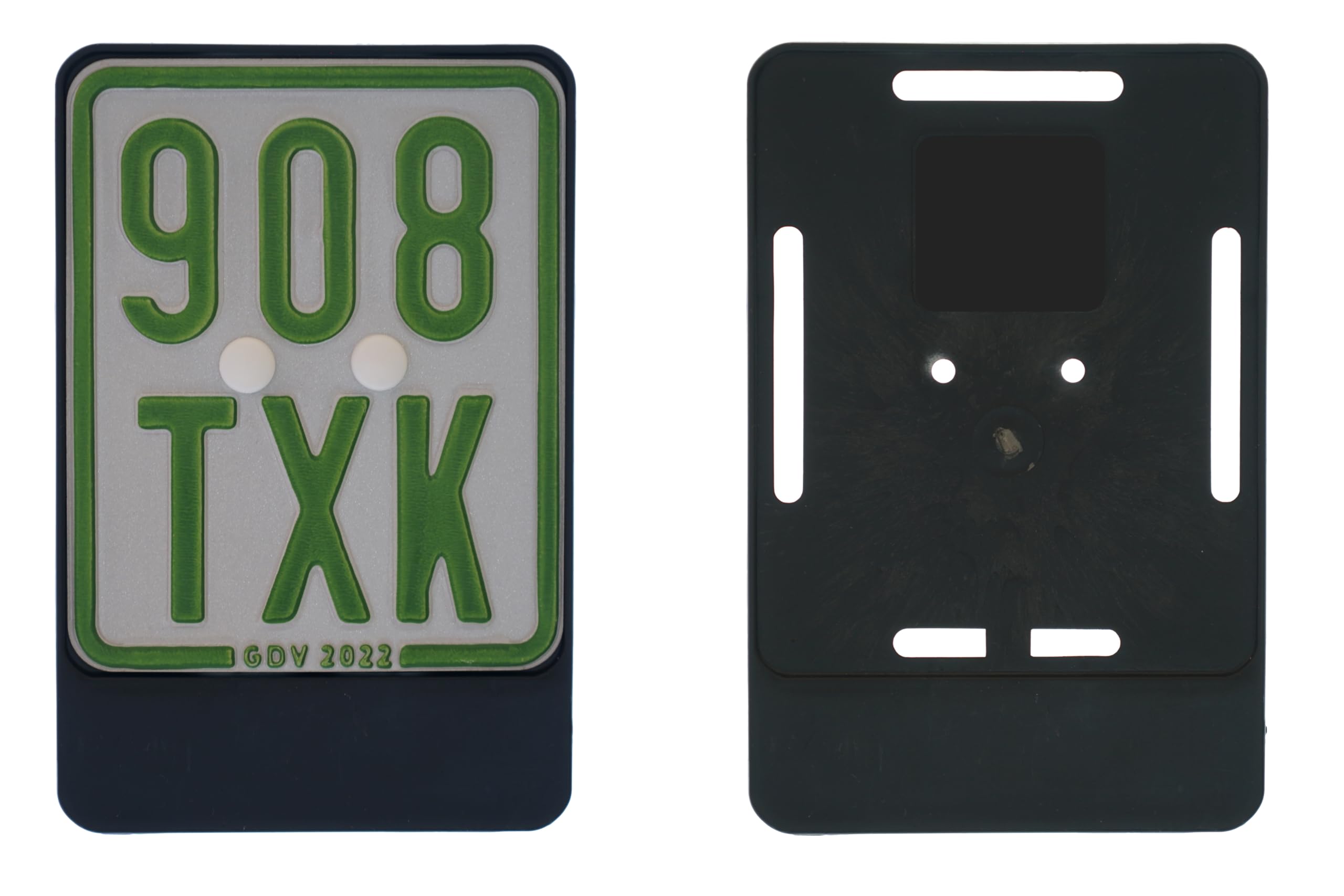 1x Kennzeichenhalter Kennzeichenträger Schwarz für Versicherungskennzeichen 135 x 110 mm (für Mofa - Roller - S-Pedelec - E-Bike - Moped - L-Krad - Leichkraftrad) (Schwarz (Unlackiert))