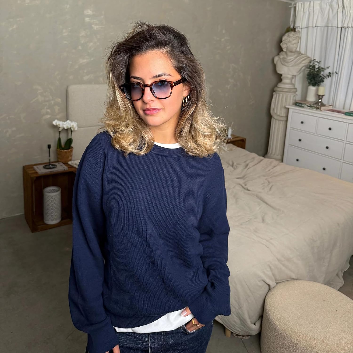 SORVINO Retro Round Sunglasses for Men Women Vintage Unisex Stylish Small Circle Tinted Sun Glasses 46mm - Image 2