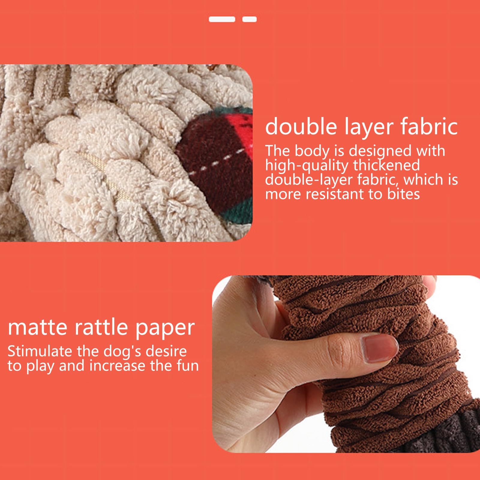 Jouets Couineurs pour Chien, Jouet en Peluche avec Papier Froissé, Jouets Interactifs pour Chiots, Petits, Moyens Et Grands Chiens,A