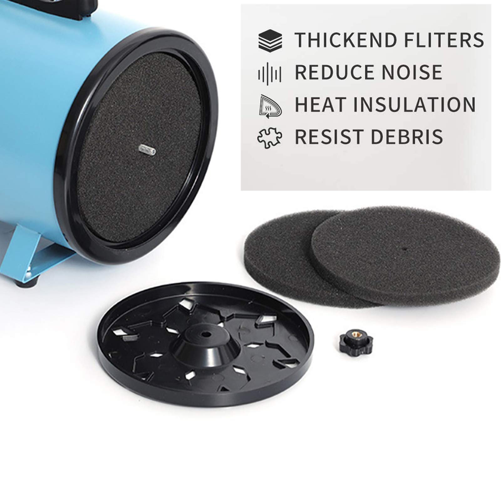 Séchoir Sèche-Poils Toilettage Professionnel pour Chien Chat Animaux 2400W Stepless Vitesse Réglable Chauffage Soufflant Machine De Toilettage avec Tuyau, 3 Buses en Option