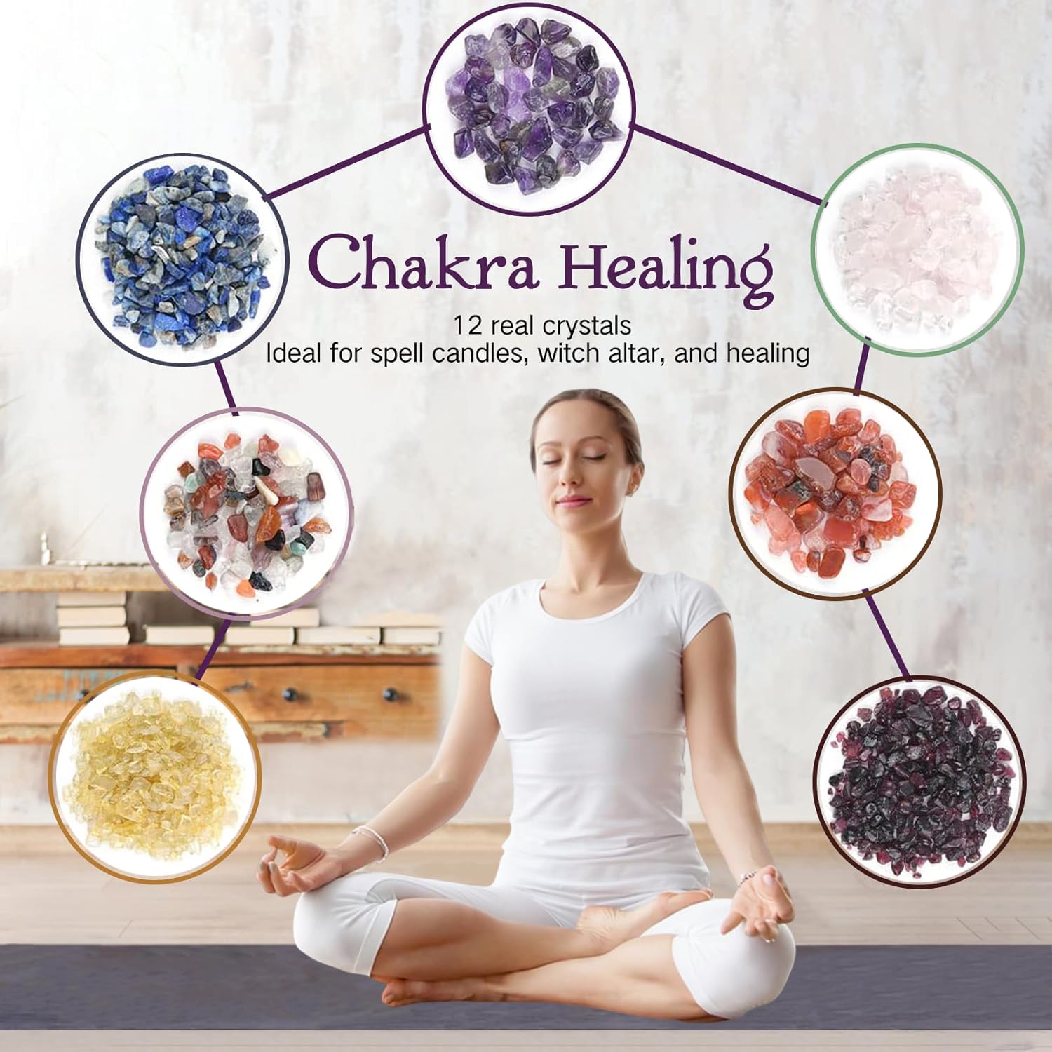 Crystal Advent Calendar 2025 Healing Crystal Natural Gemstone 24 Days Christmas Countdown Calendar for Adult - Natural Crystals Chips Bottles Gift Set for Witch Beginne