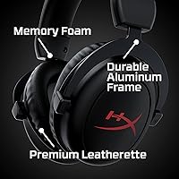 Vista 4 de HyperX Cloud Core - Auriculares inalámbricos para juegos para PC, auriculares DTS audio espacial X, almohadillas de espuma viscoelástica, marco