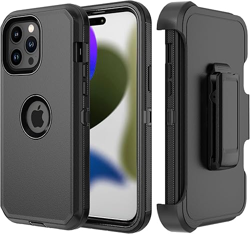 TASHHAR Funda de teléfono para iPhone 15 Pro Max, resistente, dura, a prueba de golpes, con funda para clip para cinturón para Apple iPhone 15 Pro TASHHAR Funda de teléfono para iPhone 15 Pro Max, resistente, dura, a prueba de golpes, con funda para clip para cinturón para Apple iPhone 15 Pro
