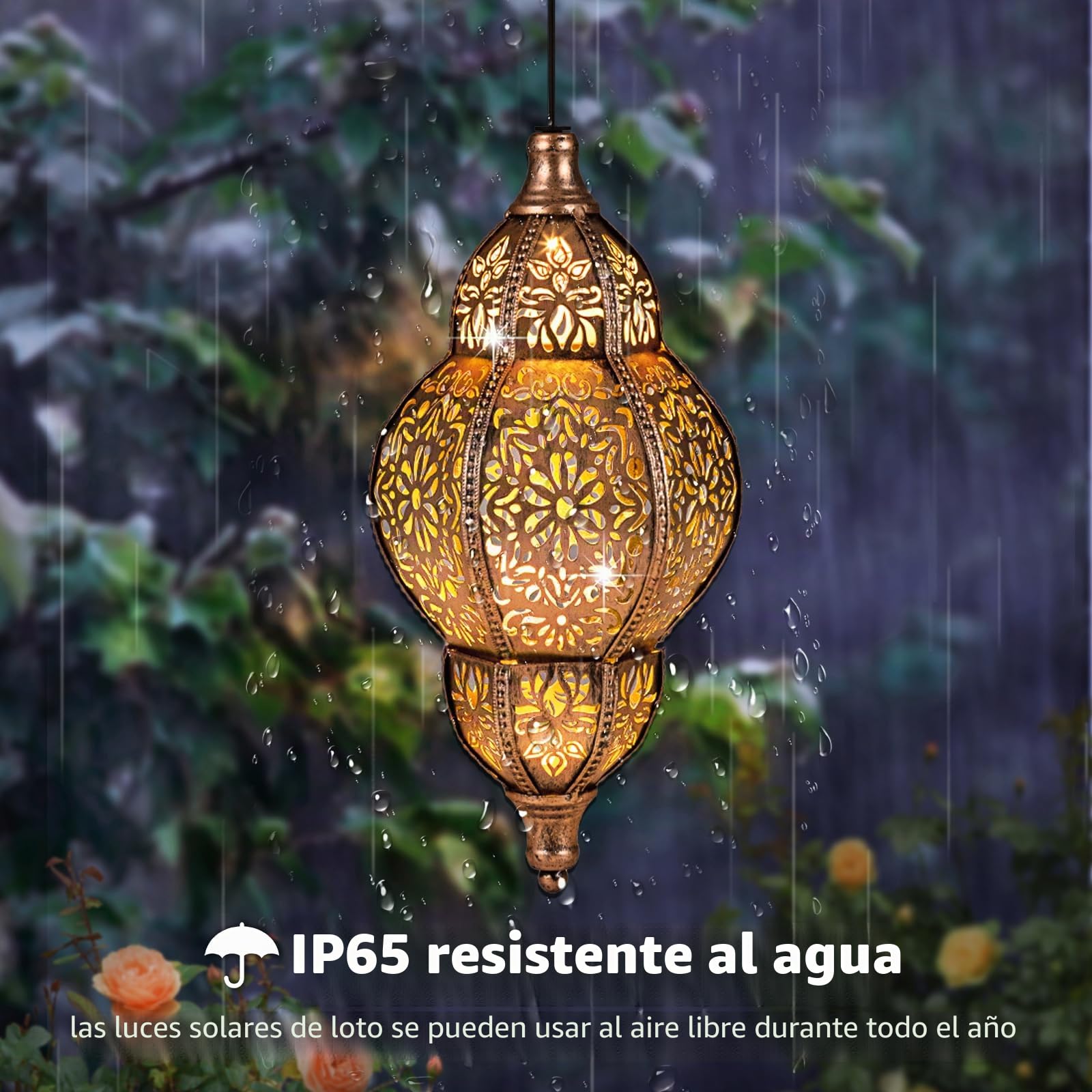 Farol solar colgante para decoración al aire libre, luces solares marroquíes para decoración de jardín exterior, linternas impermeables, regalos de jardín para mamá, mujeres, patio, adorno de patio