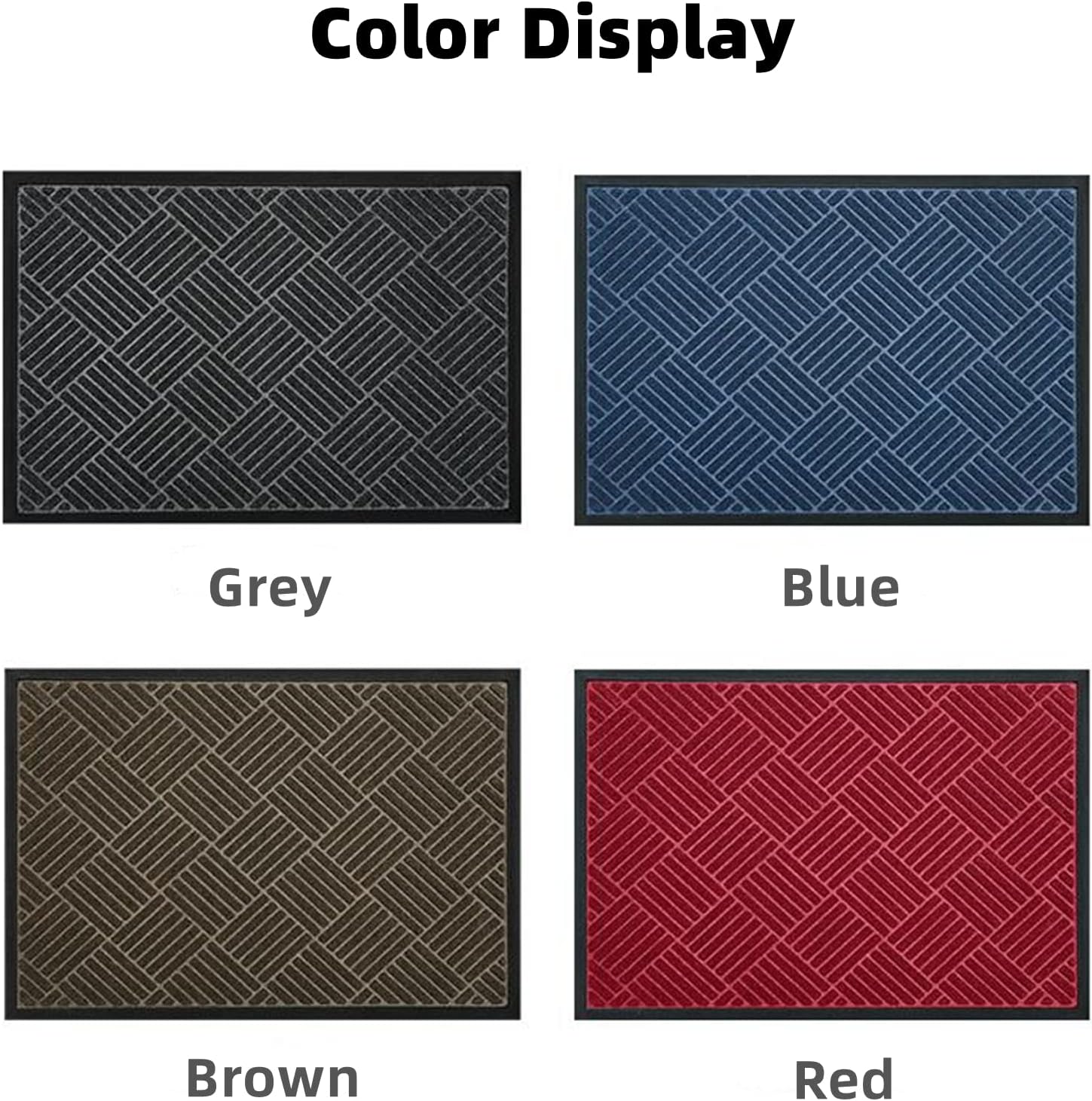 Outdoor Door Mats Household Entry Welcome Mat Carpet, Doorway Absorbent and Dustproof Floor Mat, Rubber Anti-Slip Footpads, Thickened Wear-Resistant and Scratch-Resistant (17.7 * 29.5 in, Blue)