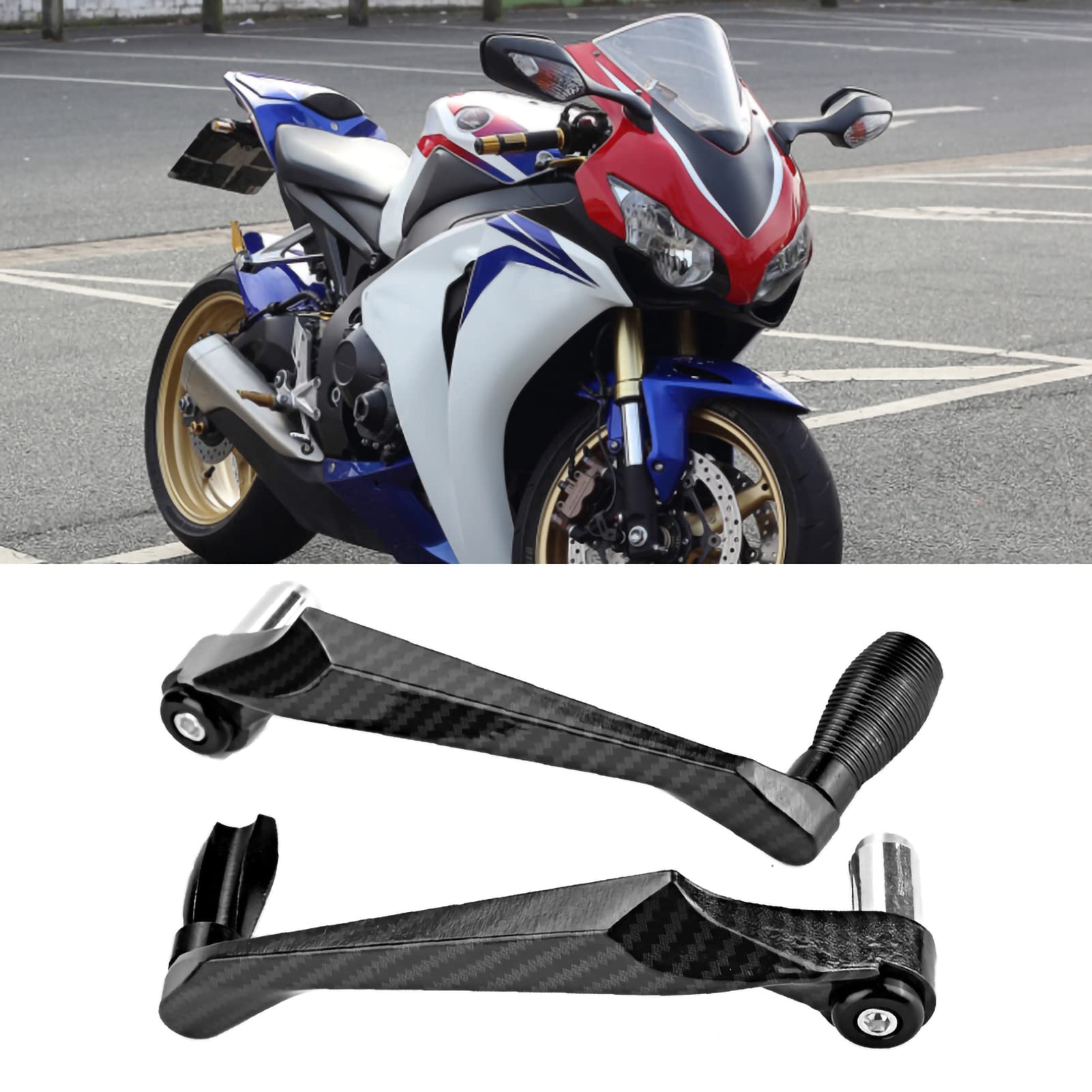 Protecteurs de Levier de Moto, Protecteur Universel de Garde-main de Levier de Moto Embrayage de Frein de Guidon Alliage Aluminium de 7/8 Pouces(Noir)