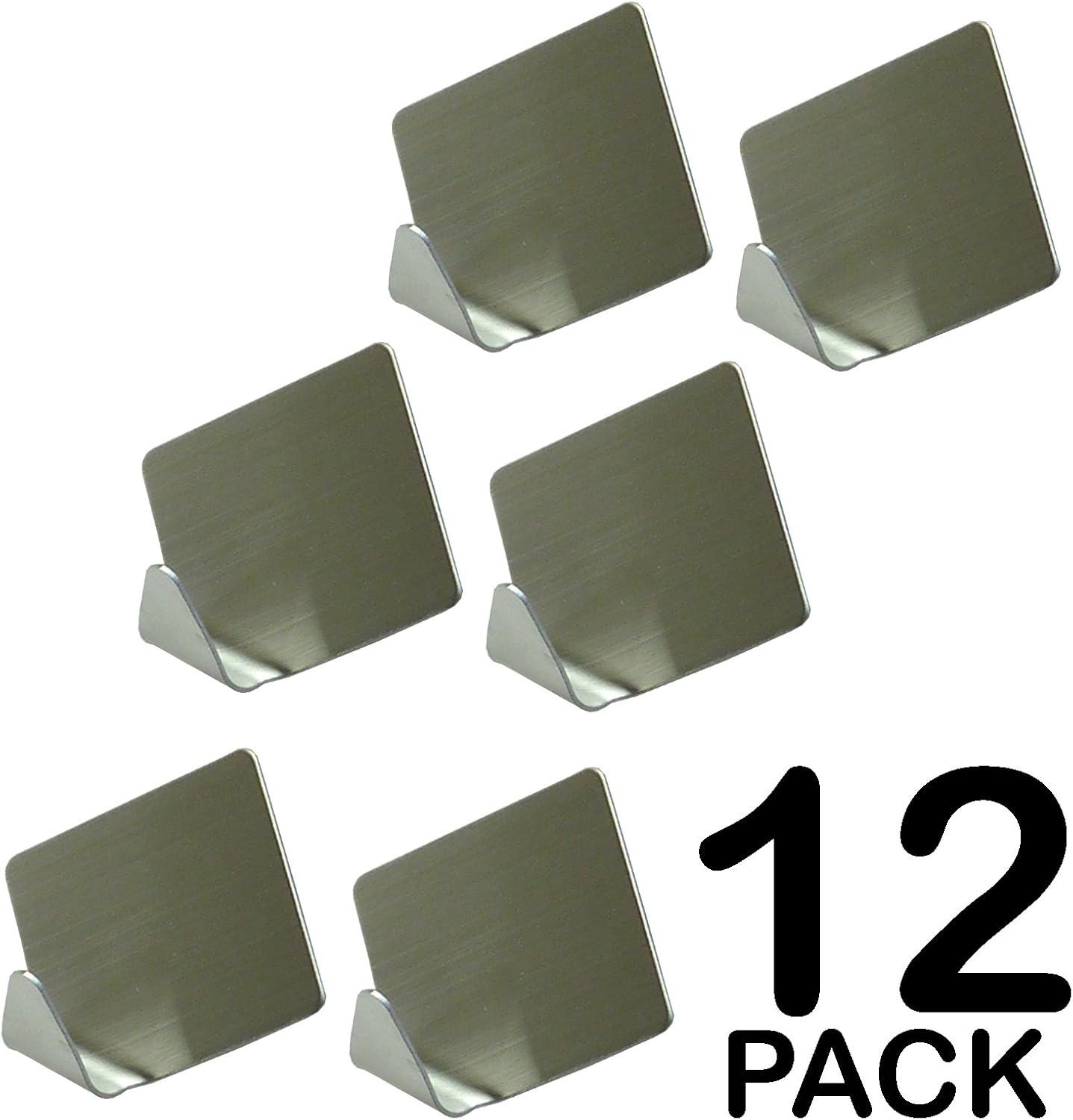 Stainless Steel Adhesive Hooks Holds Up To 500g Self Adhesive Back Pack of 6/