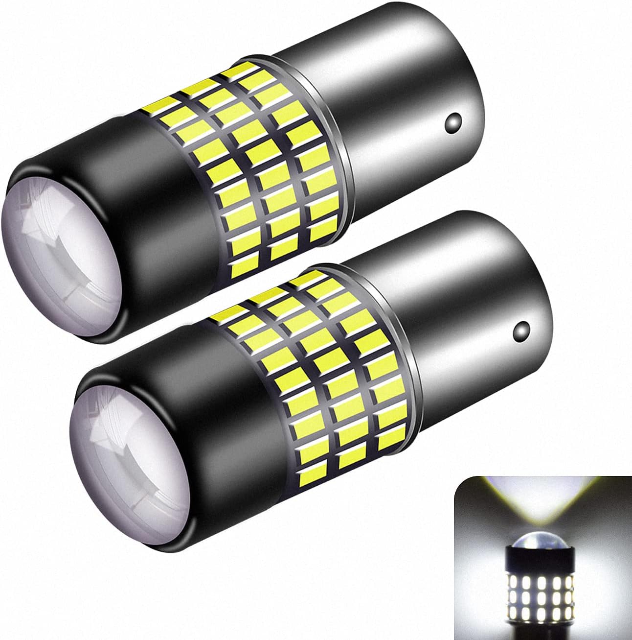 CARGO LED Extremely Super Bright 1156 1141 1003 1073 BA15S 7506 LED Replacement Light Bulbs Lens,78 SMD 3014 900 Lumens For Back Up Reverse Tail RV Lights 6000K 12v-24v Pack of 2 (Xenon White)
