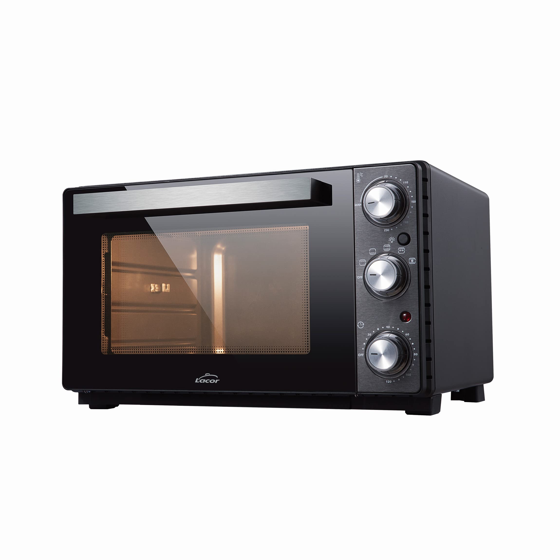 Lacor 69347 - Horno Eléctrico Sobremesa, Horno Pequeño Cocina, Convección | Para un uso práctico y profesional en cocina; apto para horno, con 35 L de capacidad, práctico y fácil de guardar