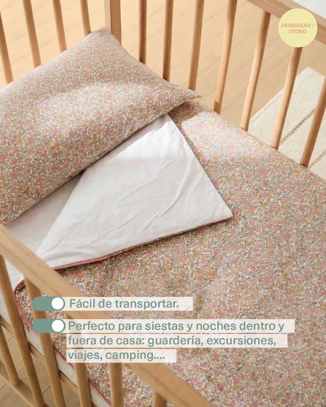 molis&co - Saco de Dormir Infantil - Saco Edredón Relleno Nórdico - Ideal para Primavera y Otoño - Juego de Manta 140x70cm con Almohada 60x40cm - 100% algodón
