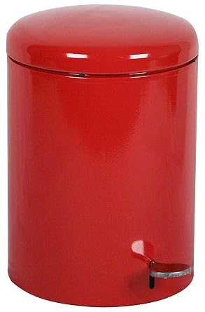 WITT 2240RD Step On Metal Biohazard Waste Container, 4gal Capacity, 11-1/2" Diameter x 16" Height, Red