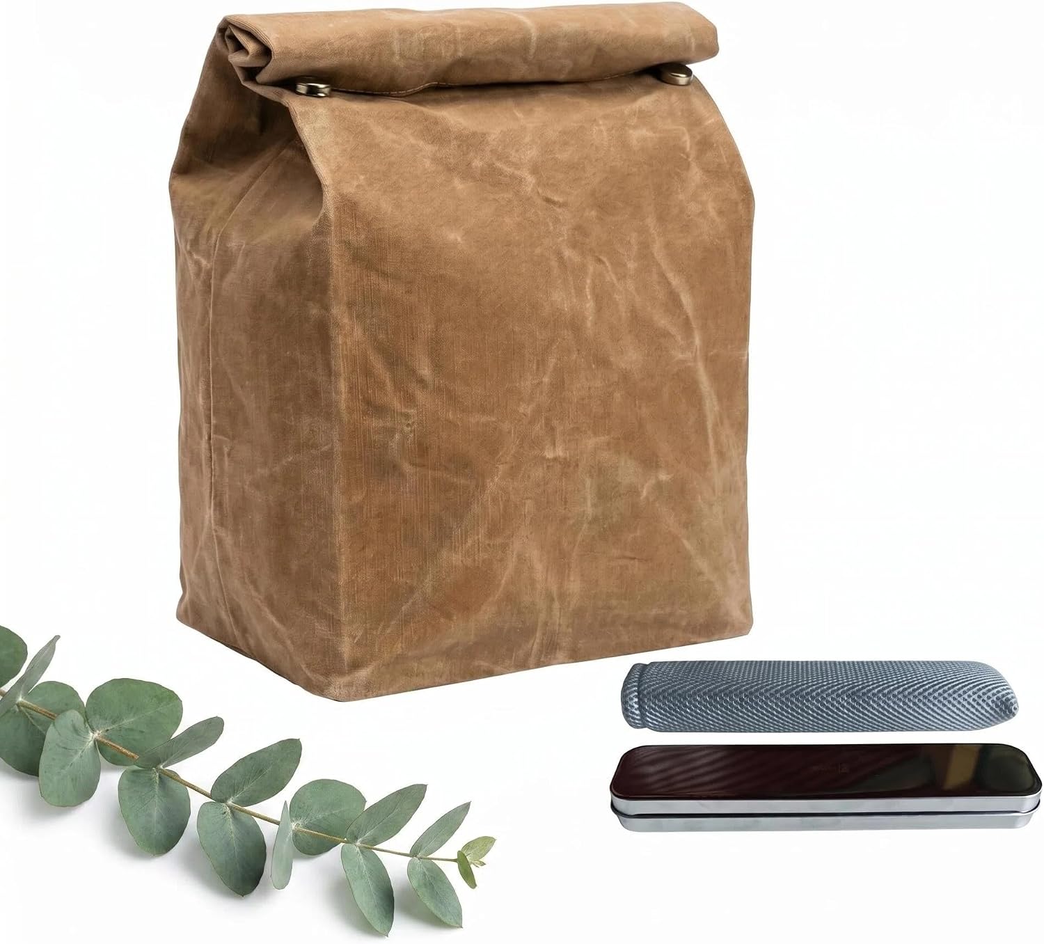 Waxed Canvas Thermal Bag for Work Travel, Reusable Insulated Leakproof