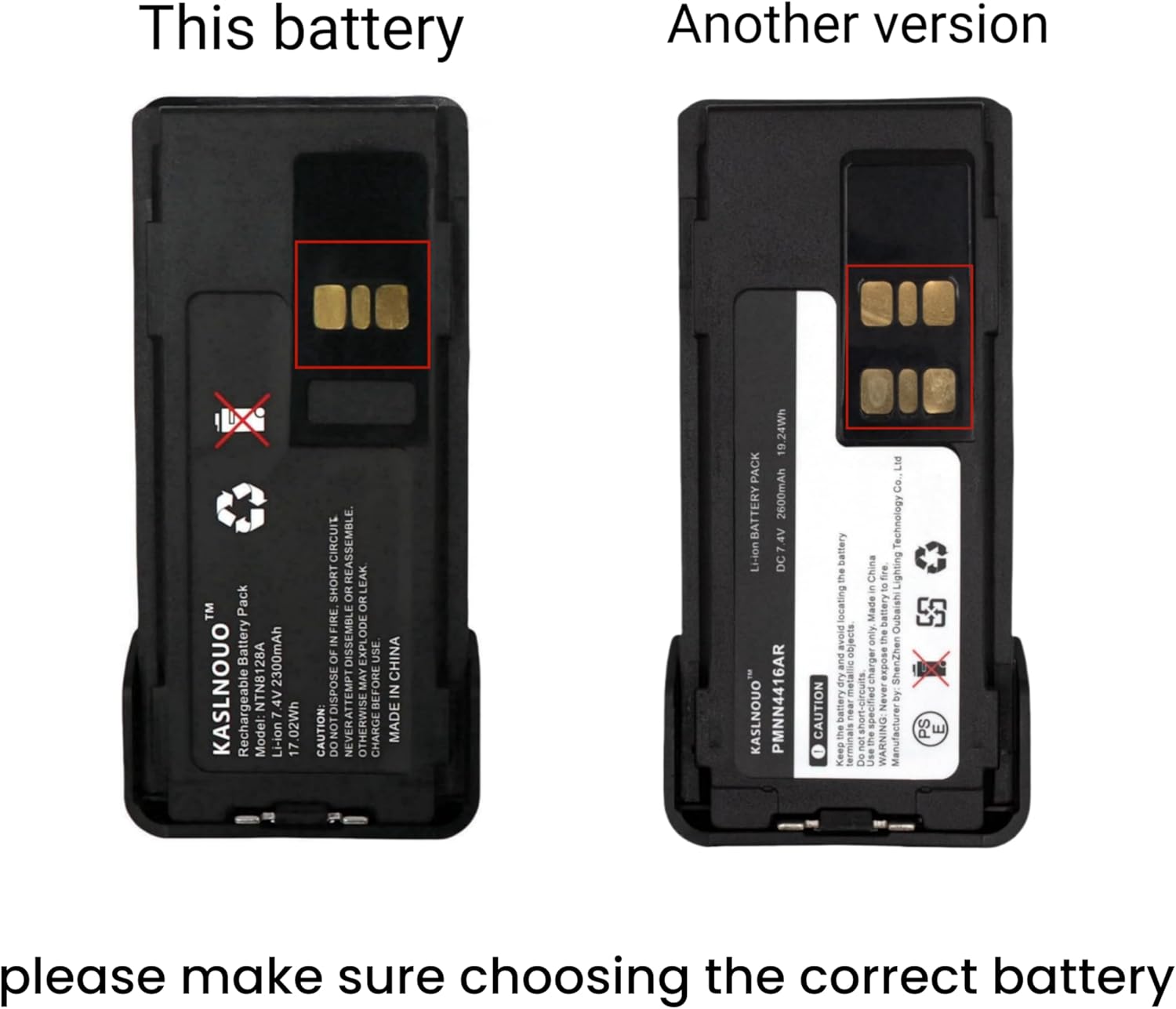 2-Pack Replacement Battery Compatible with Motorola APX 1000 APX 2000 APX 3000 APX 4000 MOTOTRBO XPR 7000e Series radios 7.4V/2300mAh