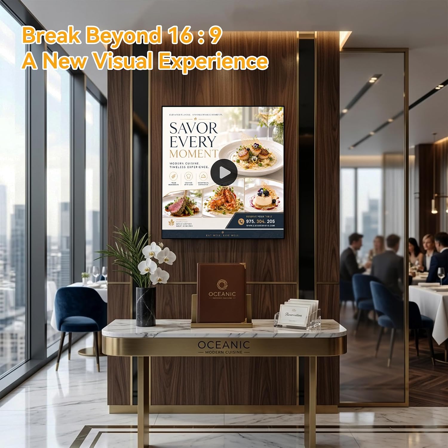 33.3" Square Digital Signage Display, 1:1 Commercial Display