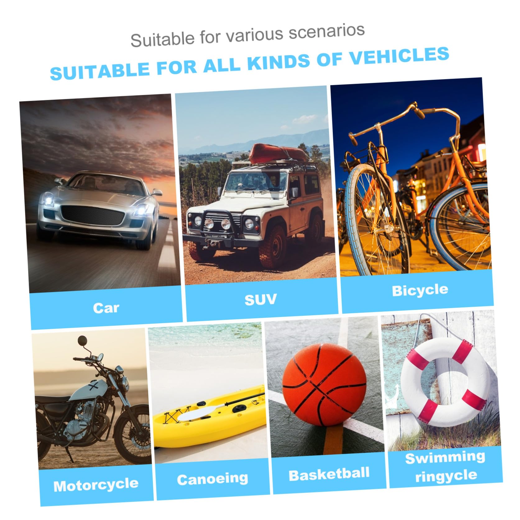 Mikinona Inflador de Neumáticos Eléctrico Portátil Función de Presión Estable con Pantalla Digital Material Abs y Cobre para Coche Adecuado para Mantenimiento de Ruedas