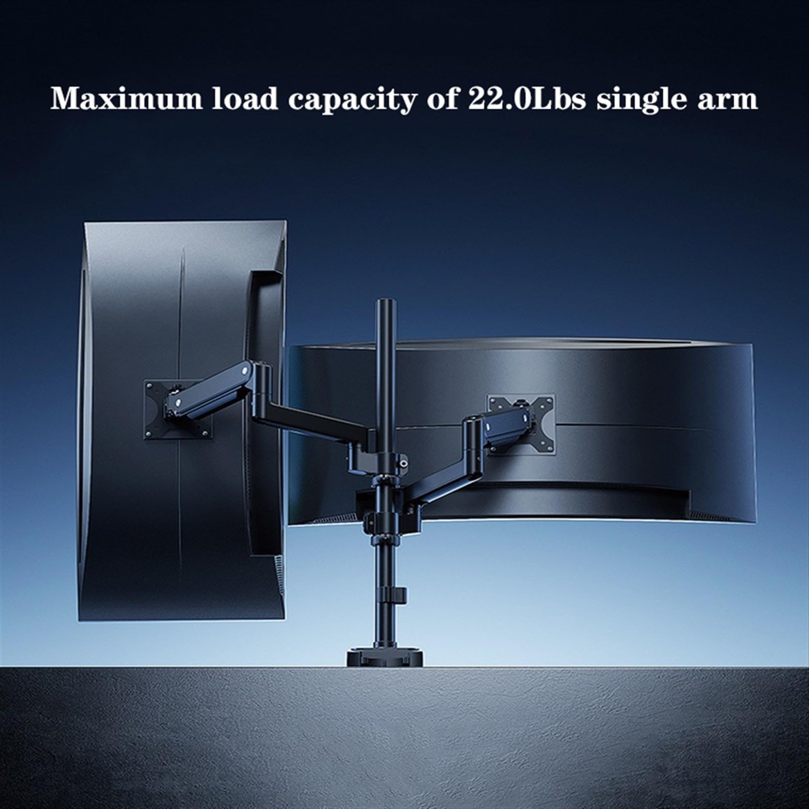 17-35 Inch Dual Monitor Mount, Adjustable Screen Mount 2 Monitors Tilt/Swivel/Rotate, Hold Up to 24.2 Lbs per Arm with VESA 75/100 mm