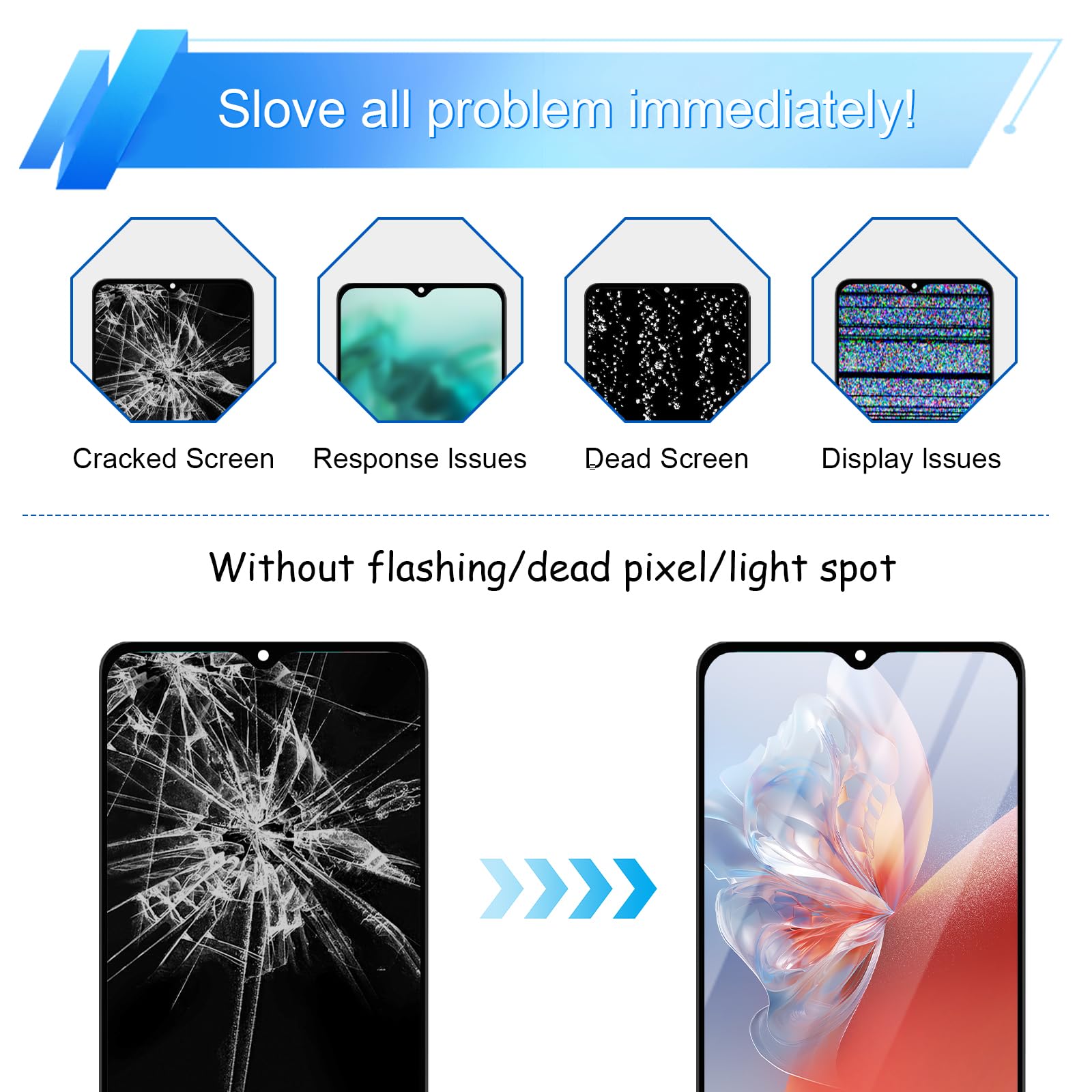 Écran pour Samsung Galaxy A14 4G, Écran de Remplacement LCD Tactile SM-A145F avec Cadre