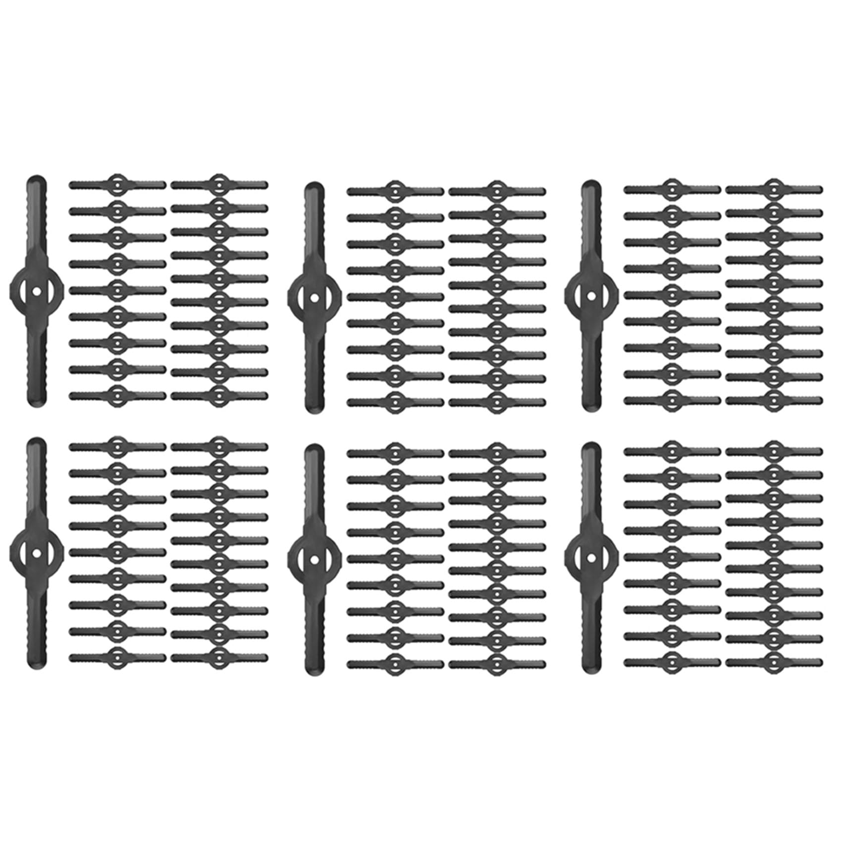 Jnchdghwa Black 120Pcs Plastic Grass Trimmer Blades Lawn Mower Blade Cordless Trimmer Garden Tool Lawn Mower Trimmer Accessories