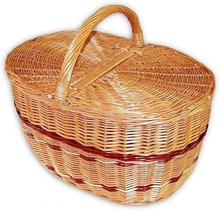 Wilpo Panier de Picnic Panier d'achats Saule 41x29x37 Panier à Champignons Paniers pour Automobile Panier de Transport Panier en Saule
