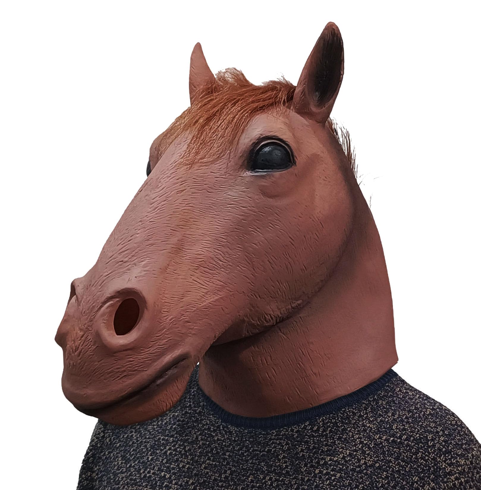 BEESUM Exclusive Horseman Head Mask Horse Cosplay Masks for Halloween Party Costume Latex (New Brown) — image 1