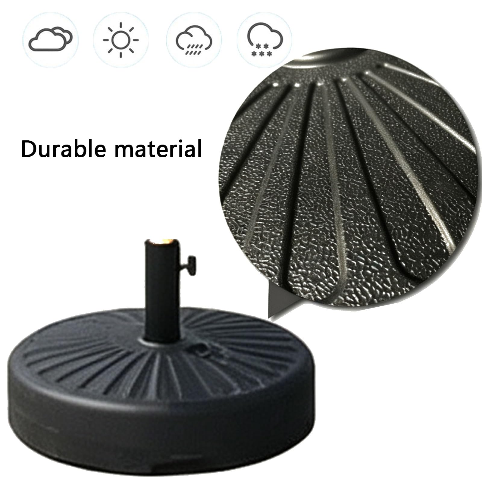 Base Portaombrelli, Portaombrelli Circolare For Serbatoio 'acqua, Base | Portaombrelli for carichi pesanti, manopola di regolazione, for patio, terrazza, bordo piscina(Single knob)