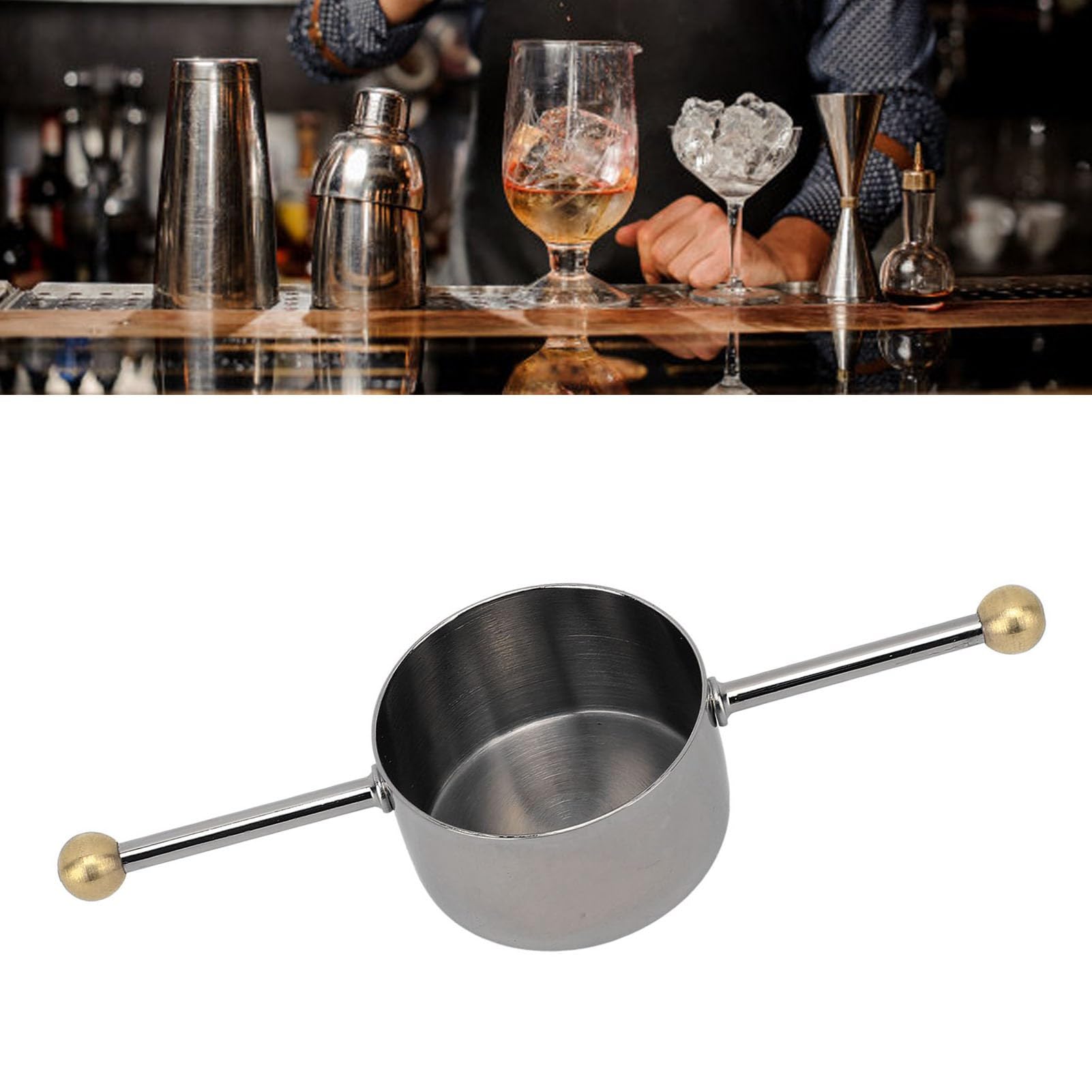 Bartender Jigger, 30ml 304 Stainless Steel Practical Versatile Double Bead Measuring Cup for Bar (Black Plating)