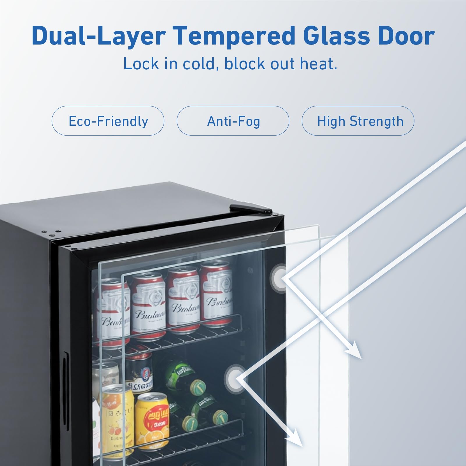 KOOLOTS 1.5 Cu Ft Countertop Beverage Refrigerator, 18.9" Small Drink Cooler with Tempered Glass Door, Quiet Mini Fridge for Beer & Soda, Compact Display Cooler with Low Noise for Home, Bar, Office on Fridge.com