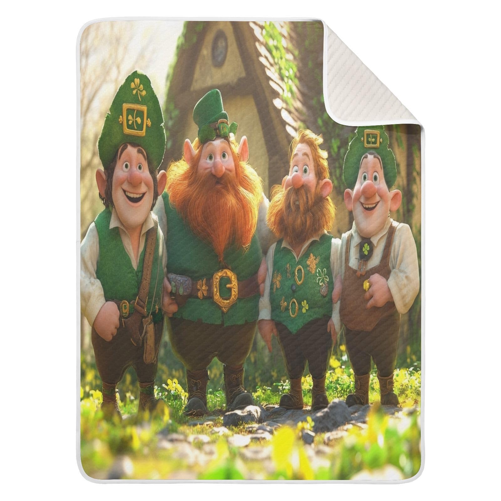Burbuja St. Patrick Gnomes Baby Blanket for Boys Girls, Nursery Soft Warm Swaddling Receiving Baby Blankets, 30x40 in Toddler Blanket