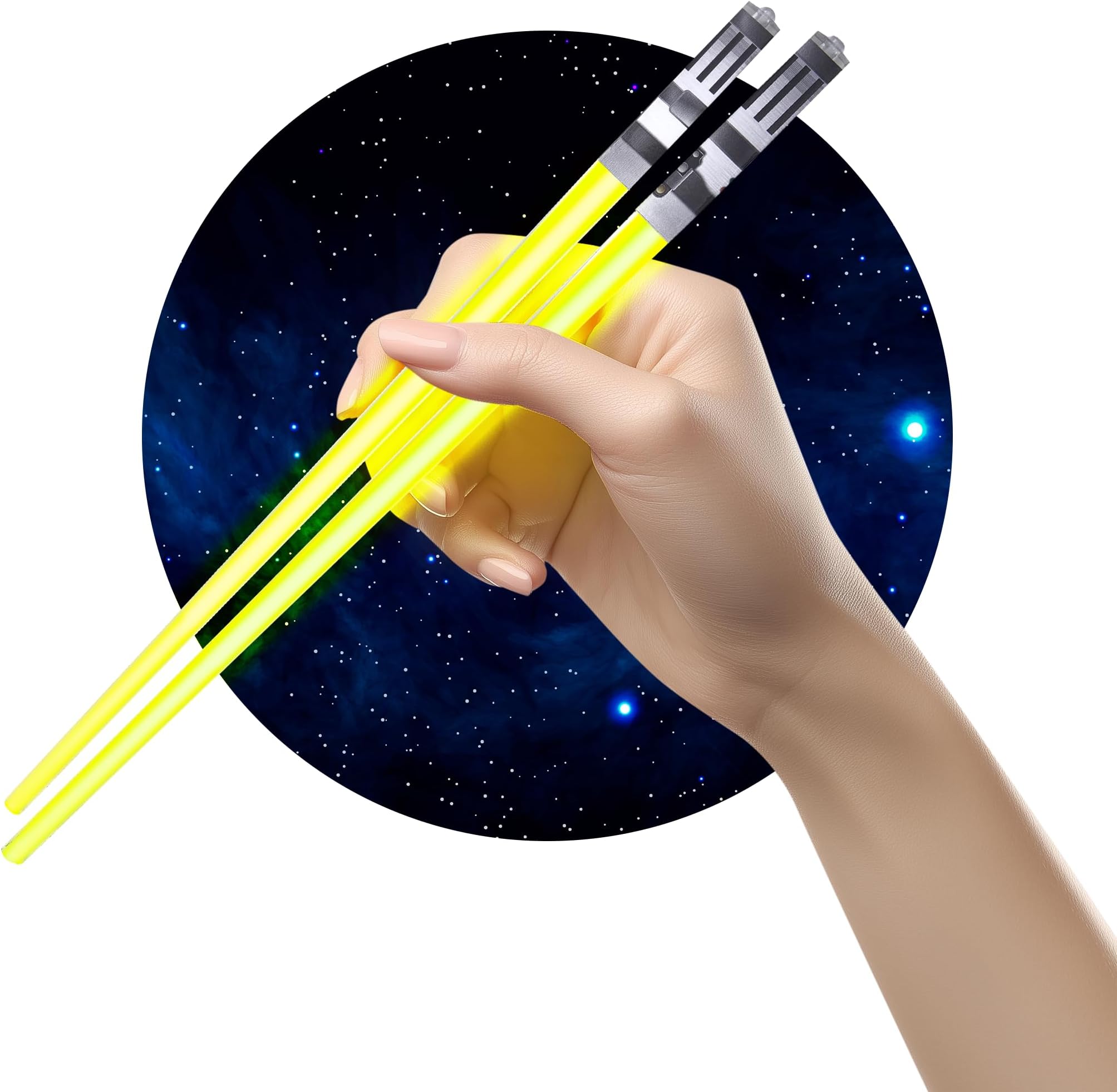 Chop Sabers Light Up LightSaber Chopsticks, 1 Pair, Yellow